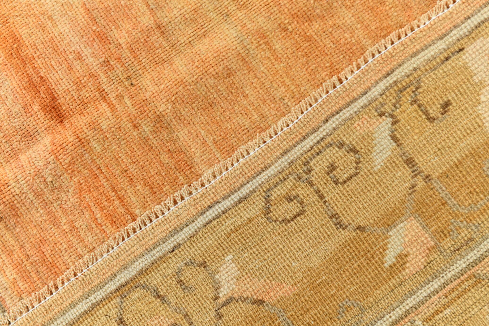 7x10 Peach & Brown Classic Persian Rug, 204x313Cm