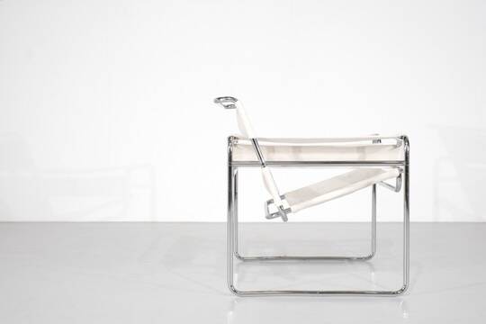 "B3 Wassily" armchair in fabric by Marcel Breuer for Bononia, Italy