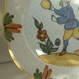 Faience plate nevers man with tambourine 20 th