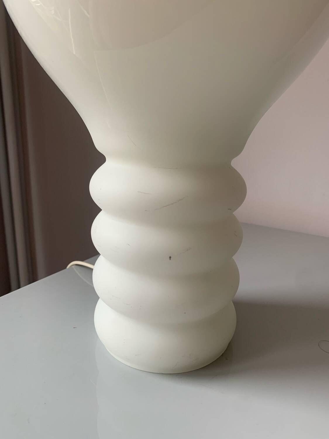 Vintage 70s “bubble” lamp, white glass