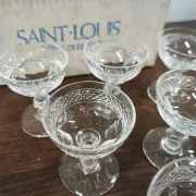 6 crystal digestif glasses from Saint Louis Trianon.