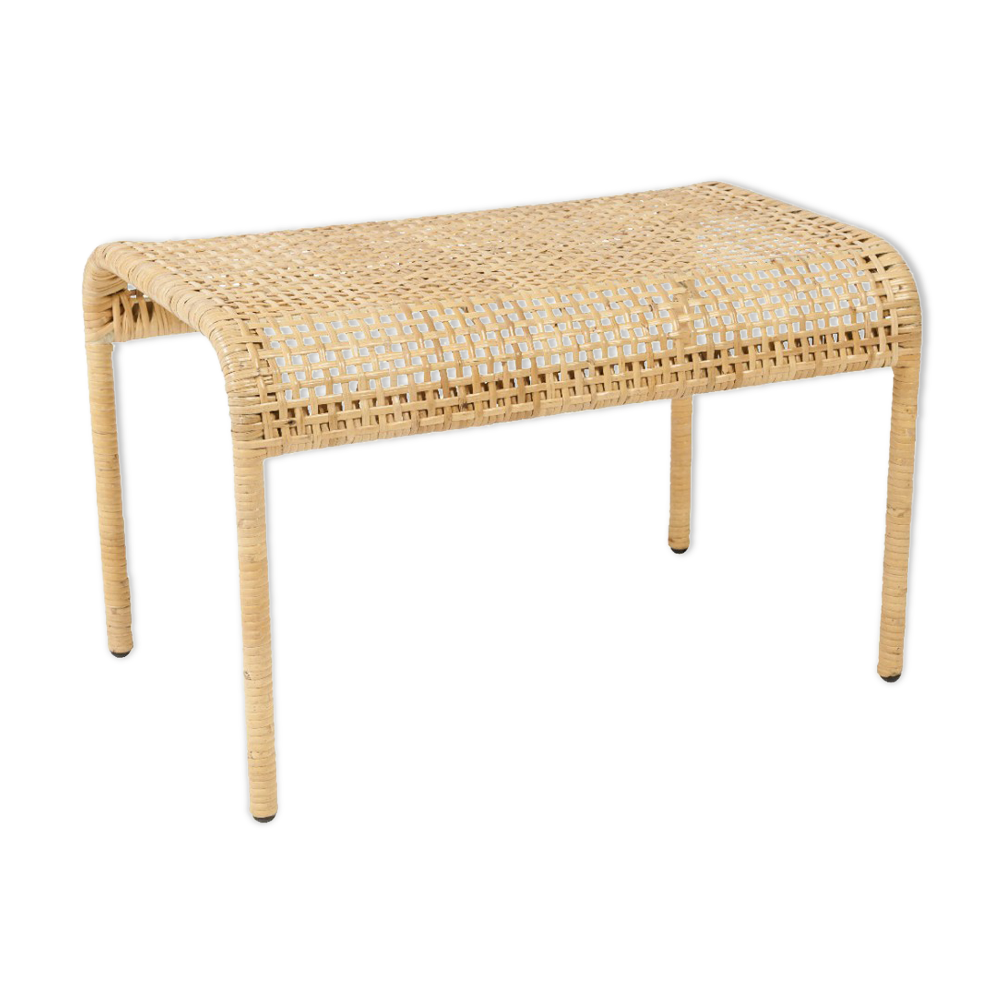 Metal or Ottoman footrest and hand braided rattan