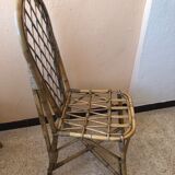 Série de 4 chaises en rotin vintage