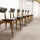 6 Teak chairs with oval back