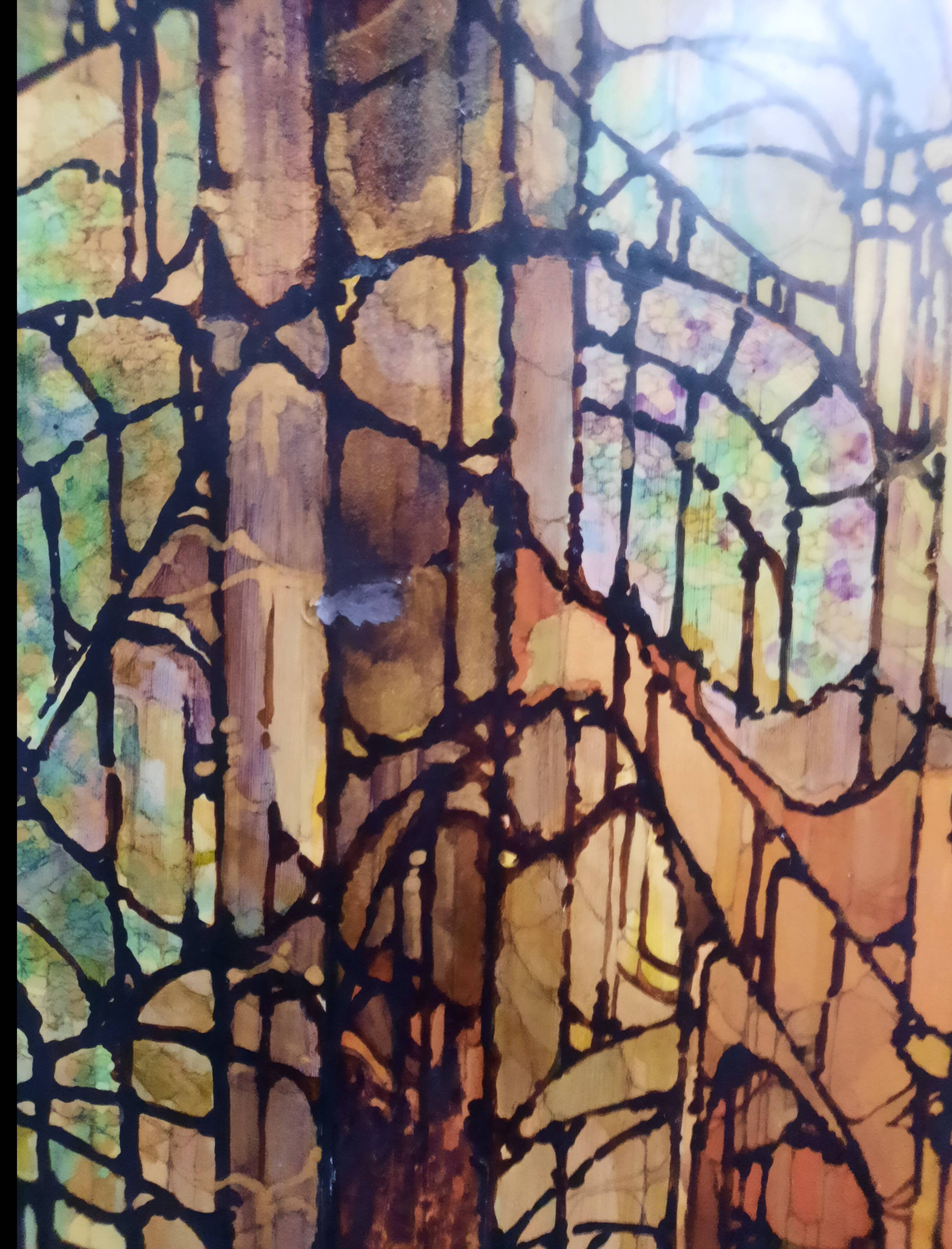 Acrylique  "éléments architecturaux gothiques "