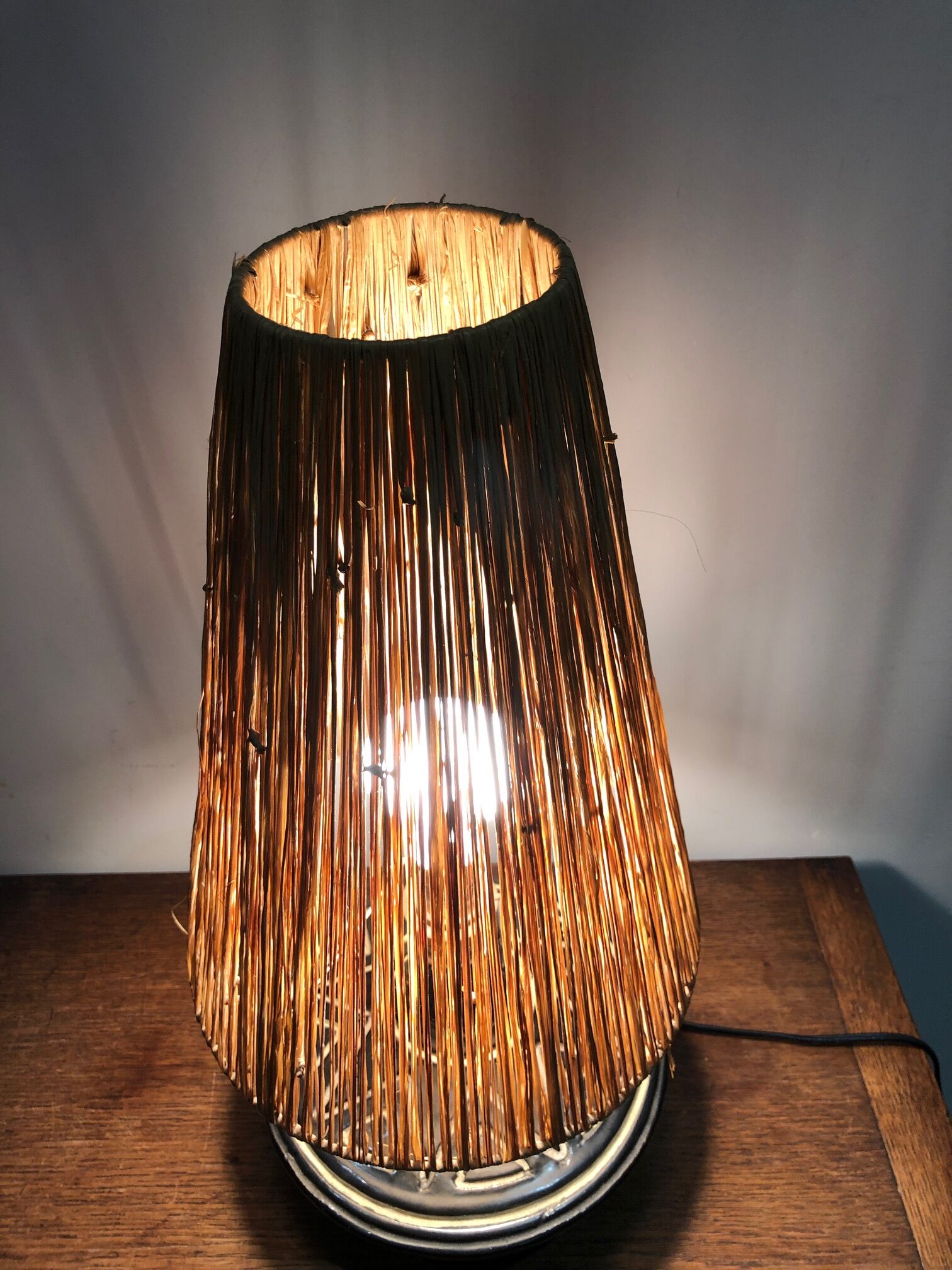 Ceramic lamp signed Jean Rivière 1950