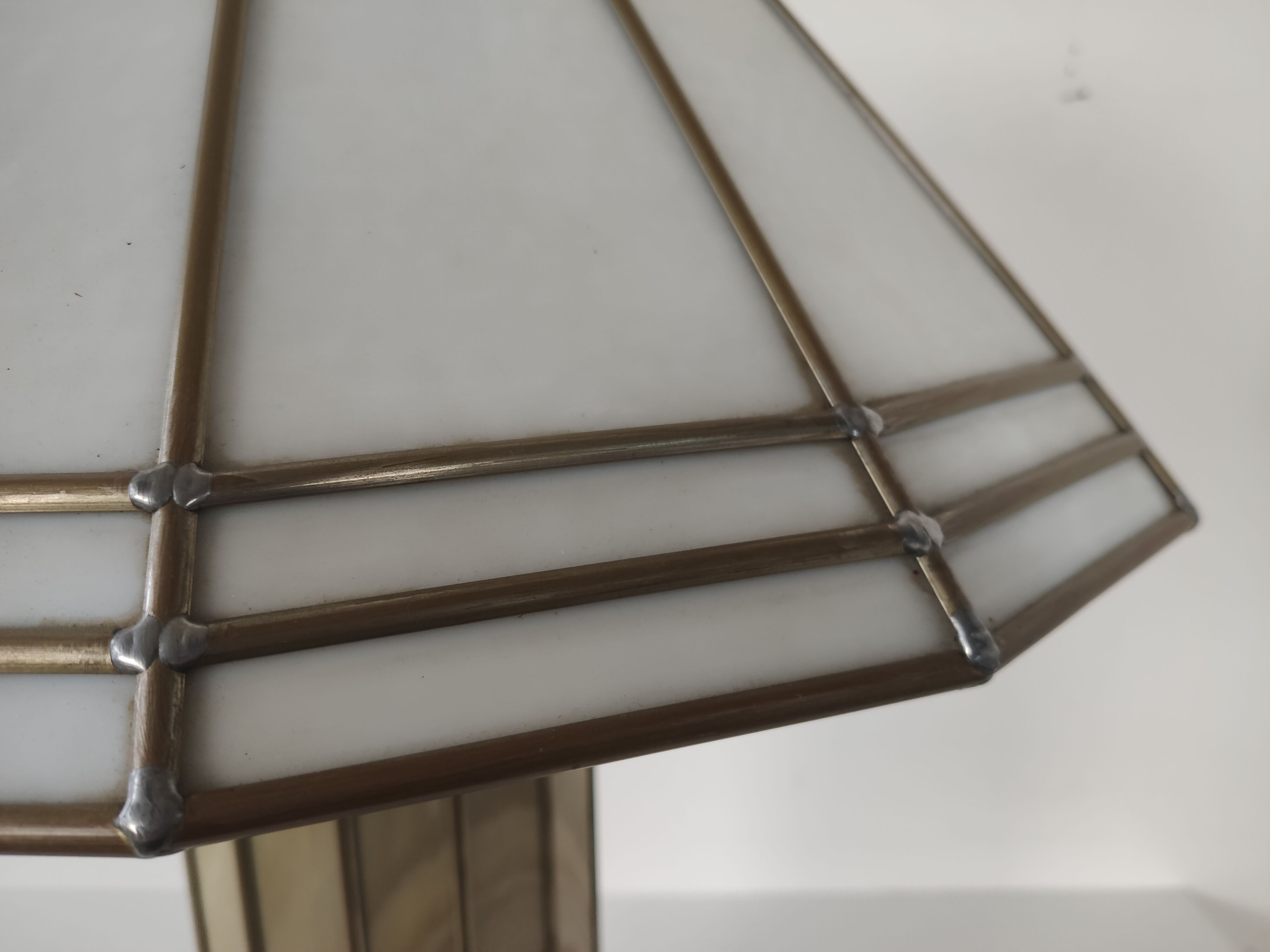 Vintage glass and metal lamp, 70s