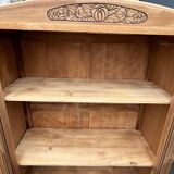 Parisian glass-fronted Art Deco wardrobe in solid raw walnut.