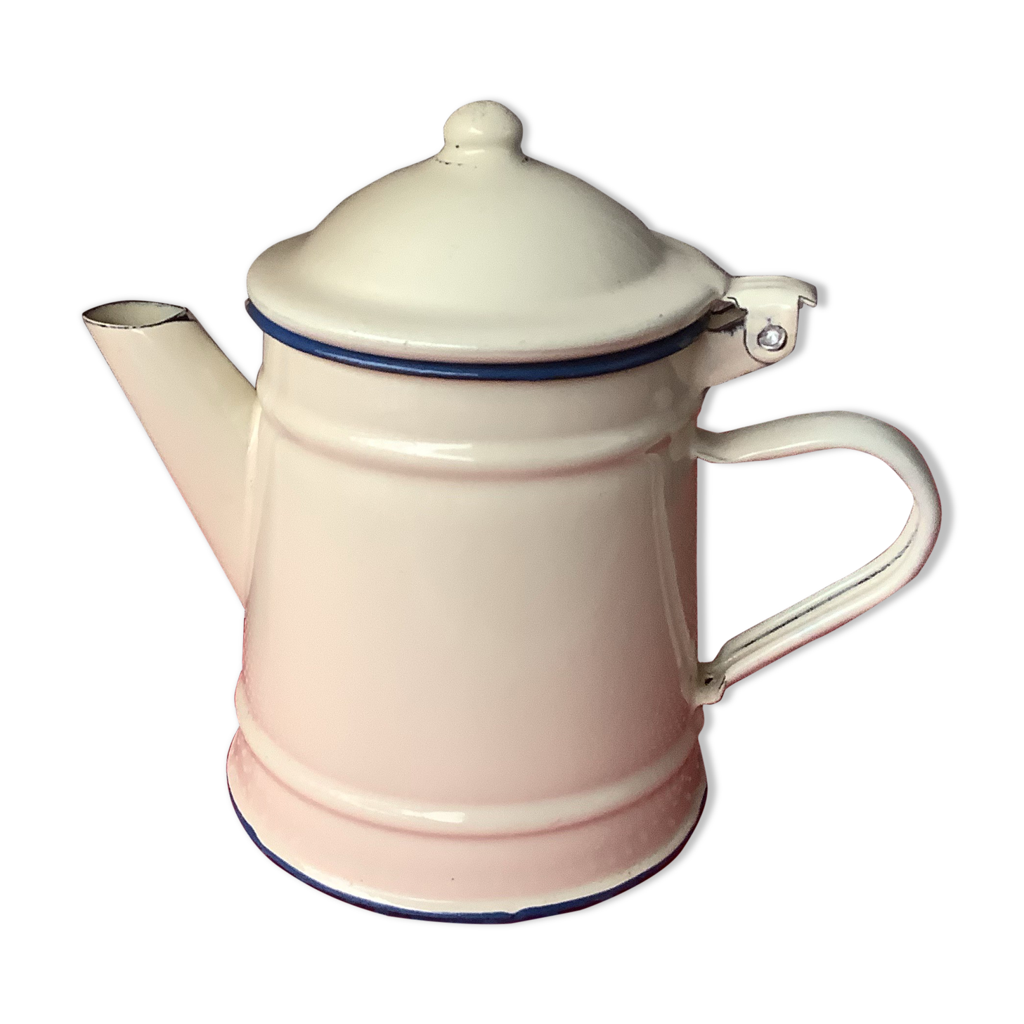 Vintage beige enamelled teapot