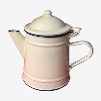 Vintage beige enamelled teapot