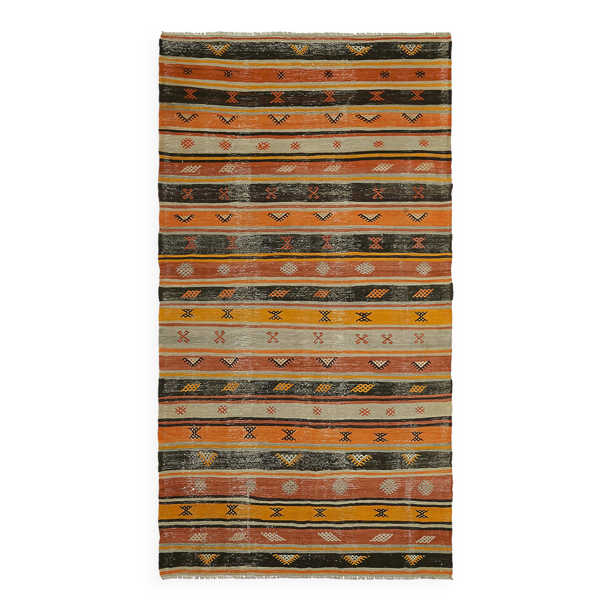 Turkish Handmade Vintage Anatolian Kilim 174 cm x 301 cm