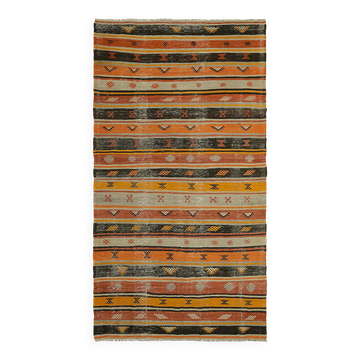 Turkish Handmade Vintage Anatolian Kilim 174 cm x 301 cm