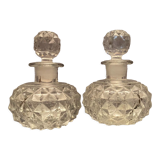Pair of bottles nineteenth crystal Baccarat decoration diamond tips