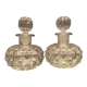 Pair of bottles nineteenth crystal Baccarat decoration diamond tips