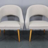 1960s Pair of Restored Shell Chairs, Czechoslovakia