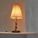 Tree Trunk table lamp in acacia, oak, and linen, 1950s