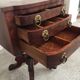 Small piece of english furniture has 3 drawers in mahogany for silverware
