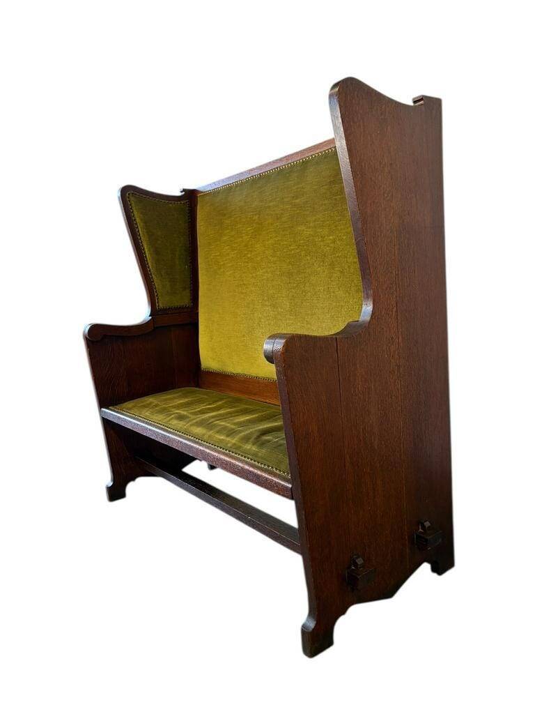 Antique wooden green bench / bench