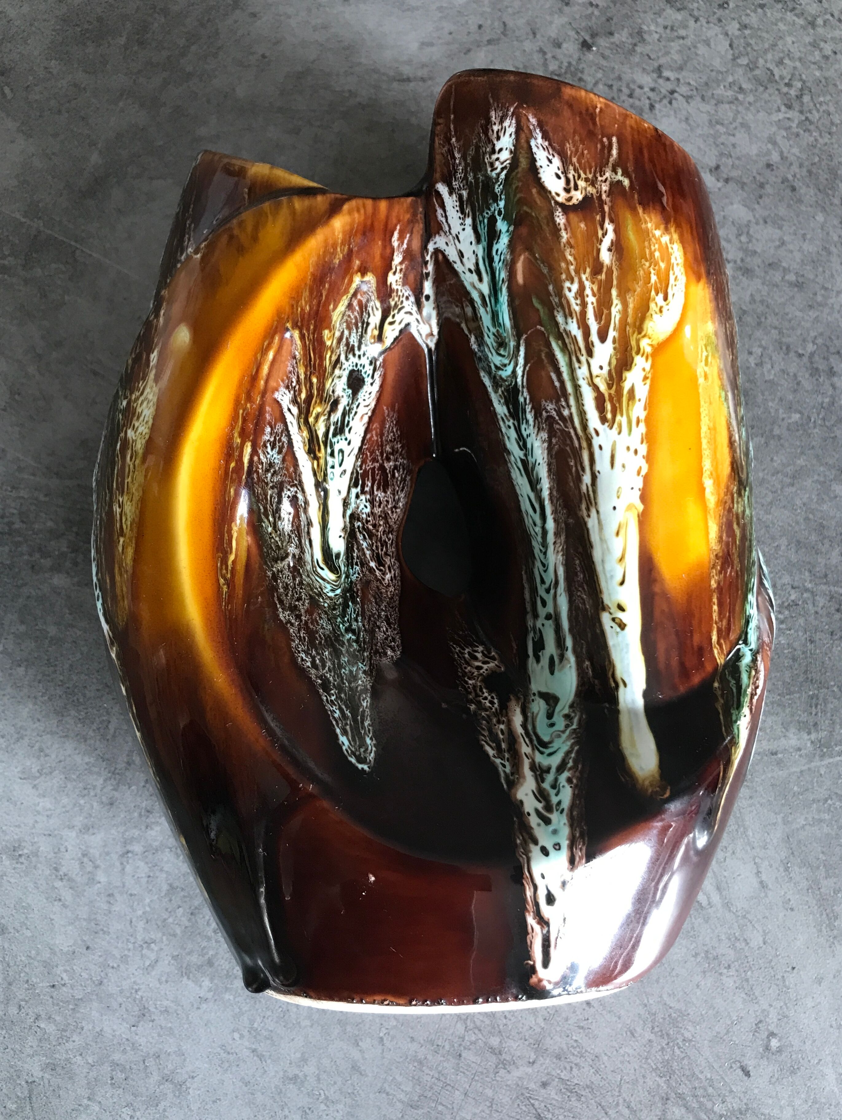 Large vase in artistic enamelled CERAMIC of VALLAURIS 22,7 cm