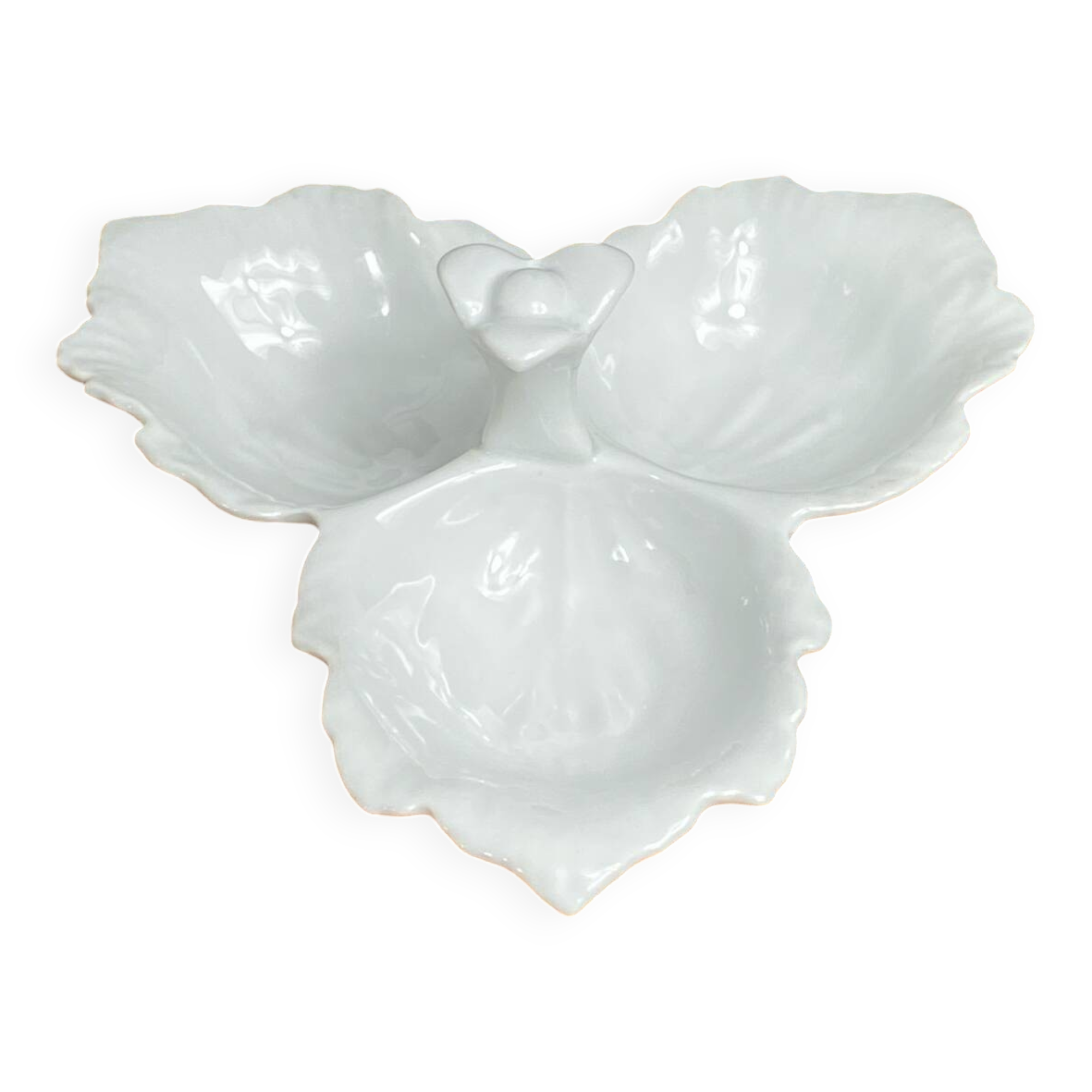 Segmented serving dish, leaf shape, porcelain, Bavaria