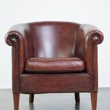 sheepskin leather club armchair