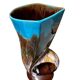 Large Sculptural Vase Vintage 50s/60s – Turquoise Flamed Ceramic