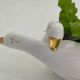 Vintage white and gold porcelain two swan planter