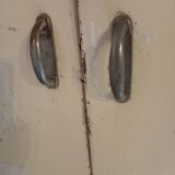 antique metal cabinet two doors