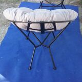 Paire de fauteuils vintage corbeille