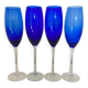 Set of 4 blue flutes