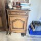 Standing man & solid oak jam cabinet – Antique furniture