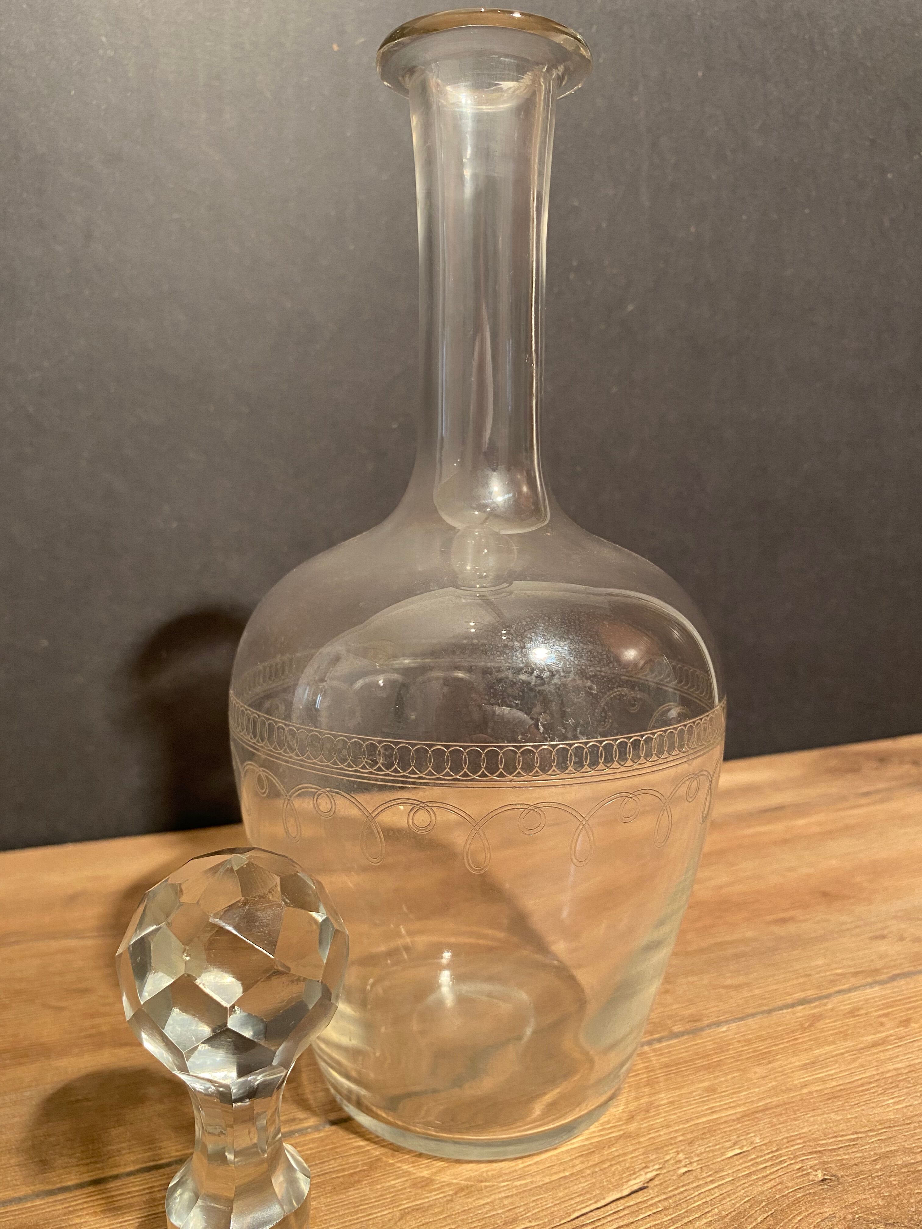 Glass decanter decorated with spirals late nineteenth early twentieth
