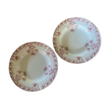 Set of 2 deep plates stamped BFK, capucines model