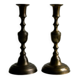 2 bougeoirs en laiton
