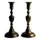 2 candlesticks, brass candlesticks, candle holders.