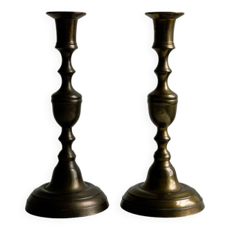 2 candlesticks, brass candlesticks, candle holders.