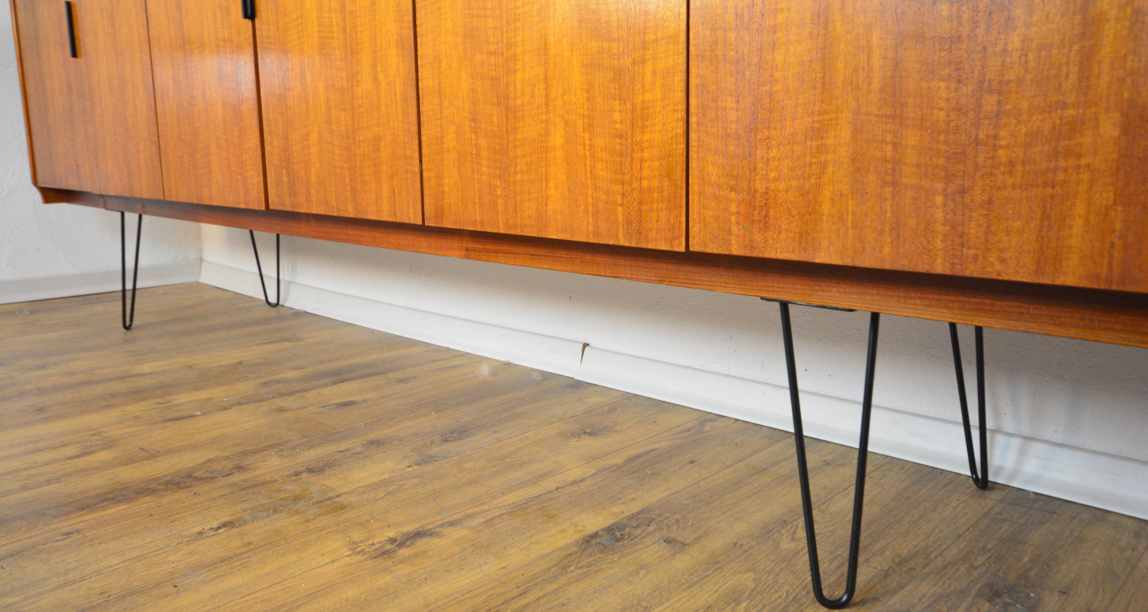 Scandinavian teak sideboard and “pin” legs