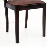 Extendable table with 6 chairs in Art Deco style, Poland, 1940s.