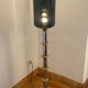 Metal and smoked glass floor lamp