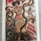 Poster Folies Bergère "Hindu Charmer/The Fire Dance" reproduction from the 70s