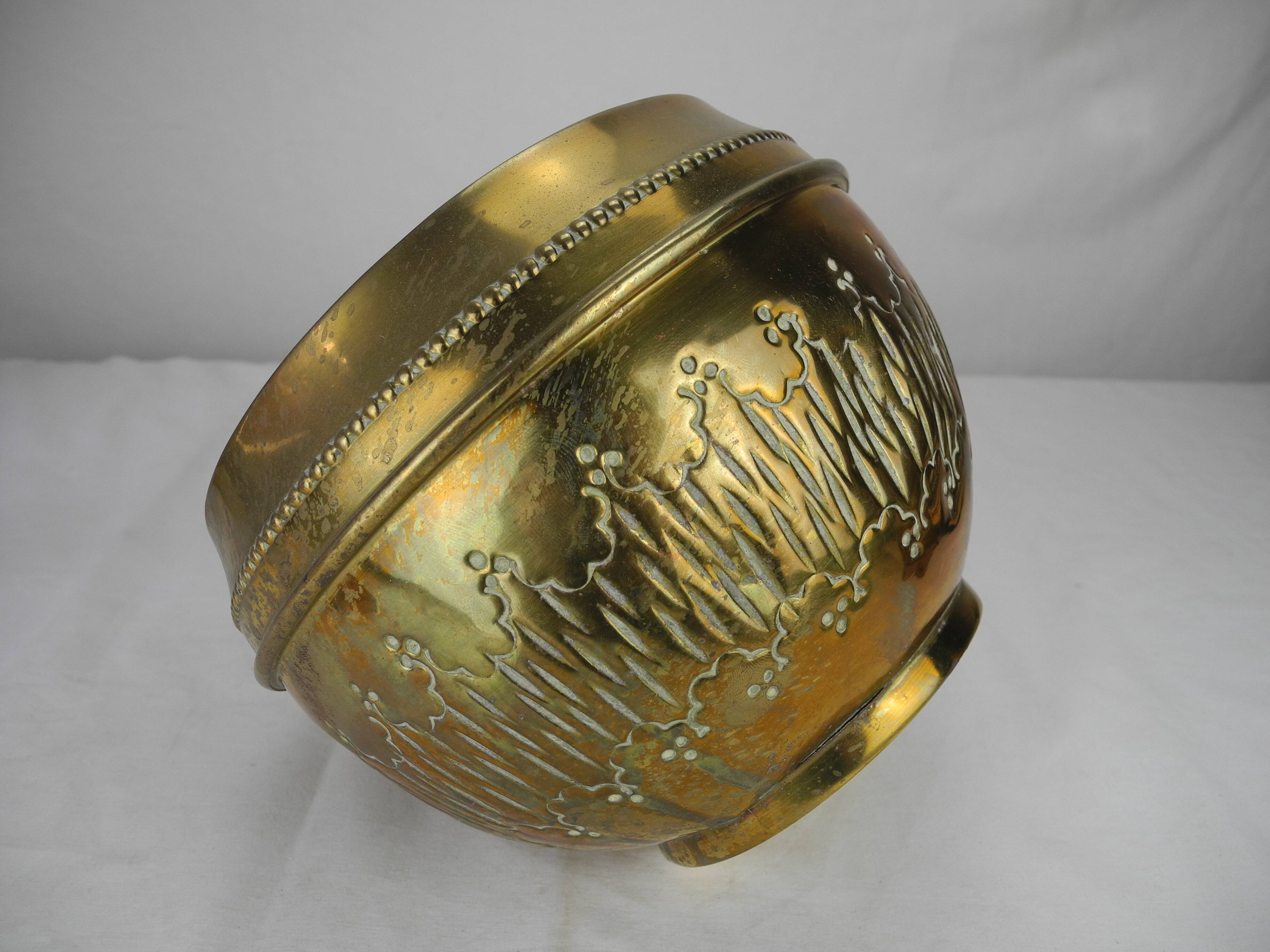 old gilded brass flower pot shabby chic old brass flowers pot