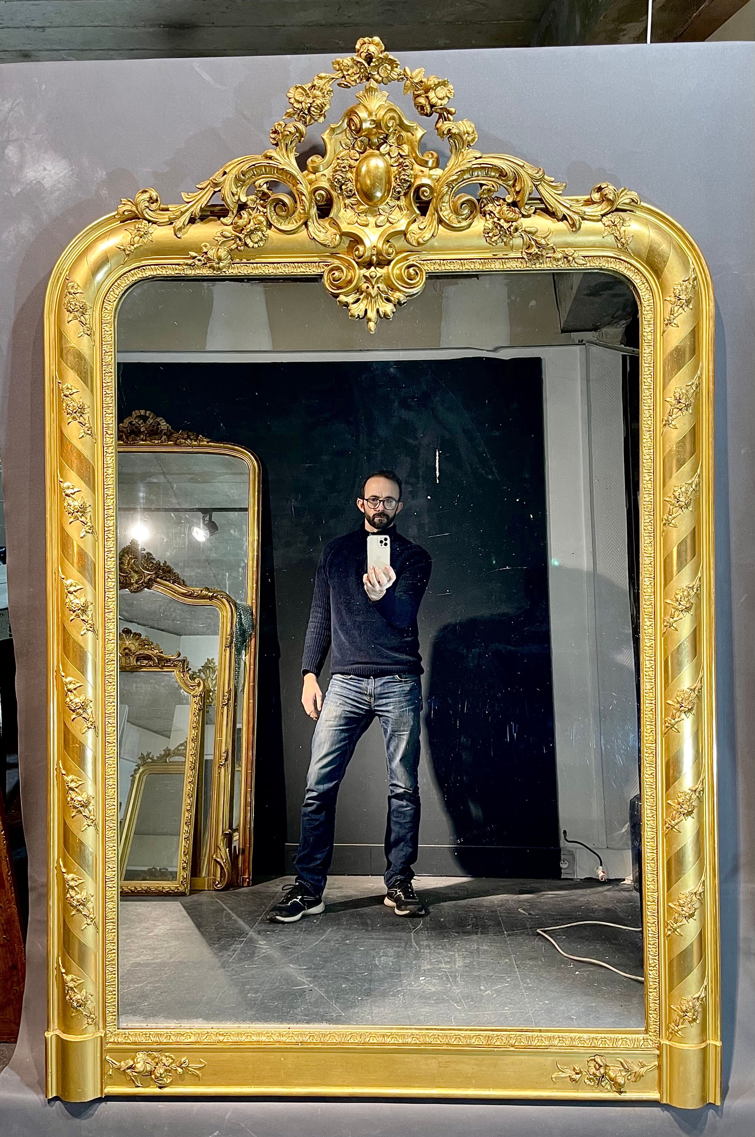 Ancient mirror 177x117 cm from Napoleon III era very good condition