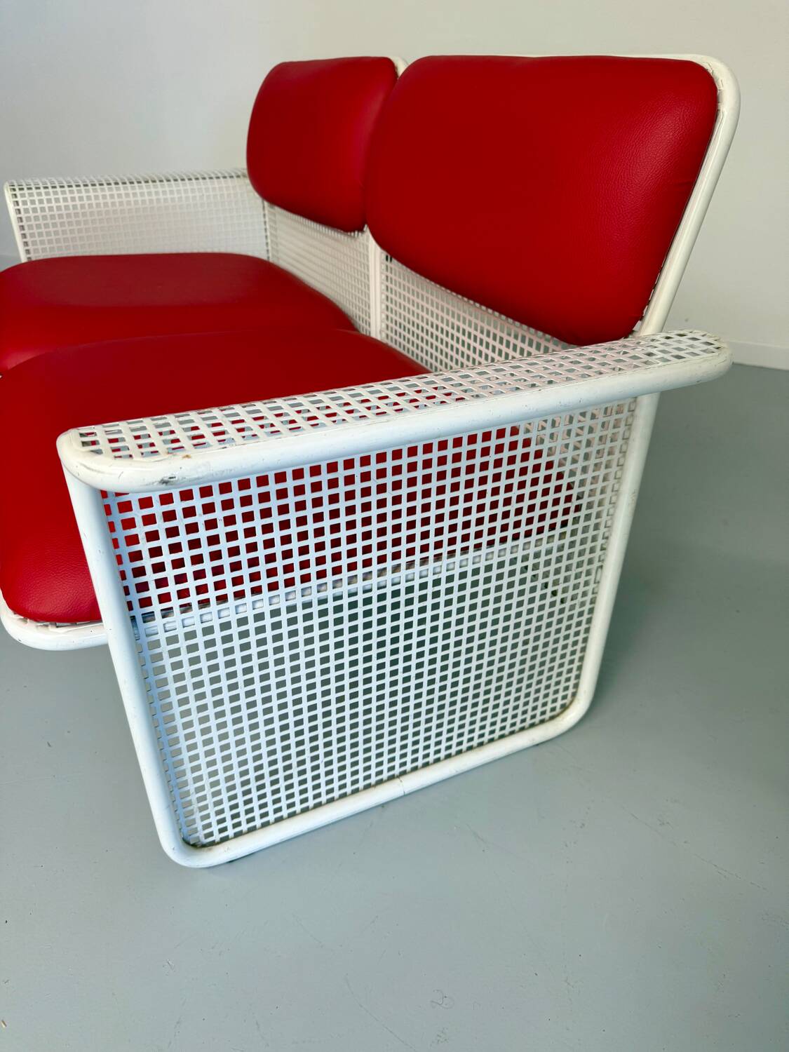 Old 2 seater sofa Italian design from the 70s Talin Vicenza metal per