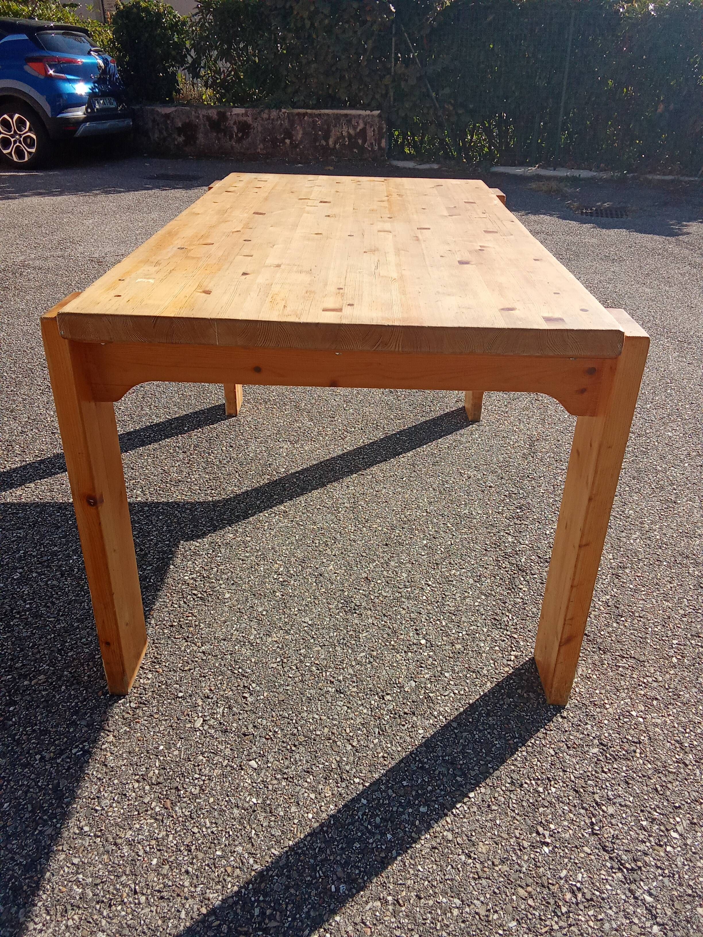 Brutalist style pine table from the 1970s.