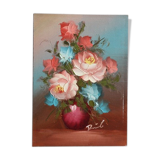 Painting on isorel - flowers