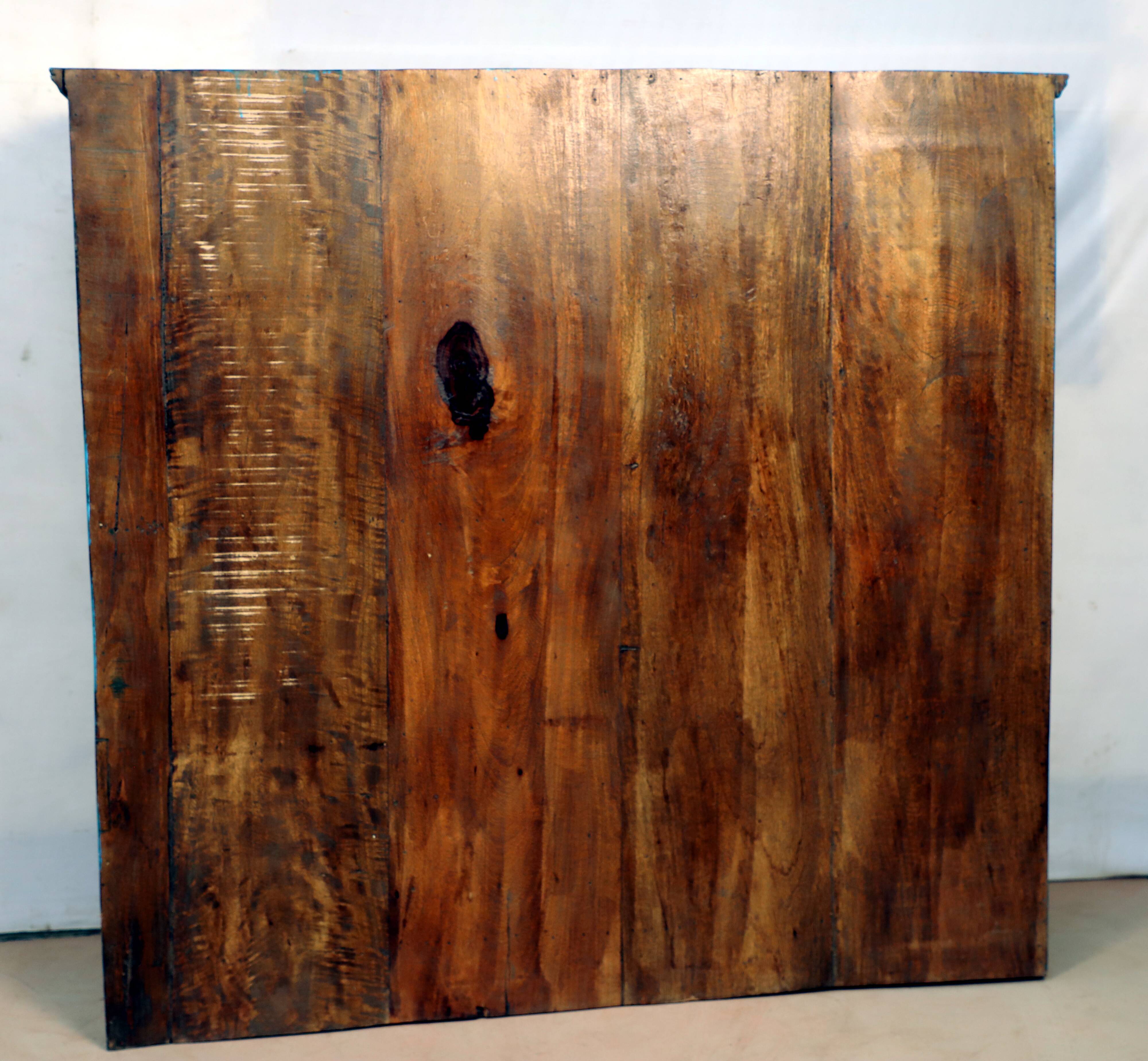 Burmese teak showcase with original blue patina