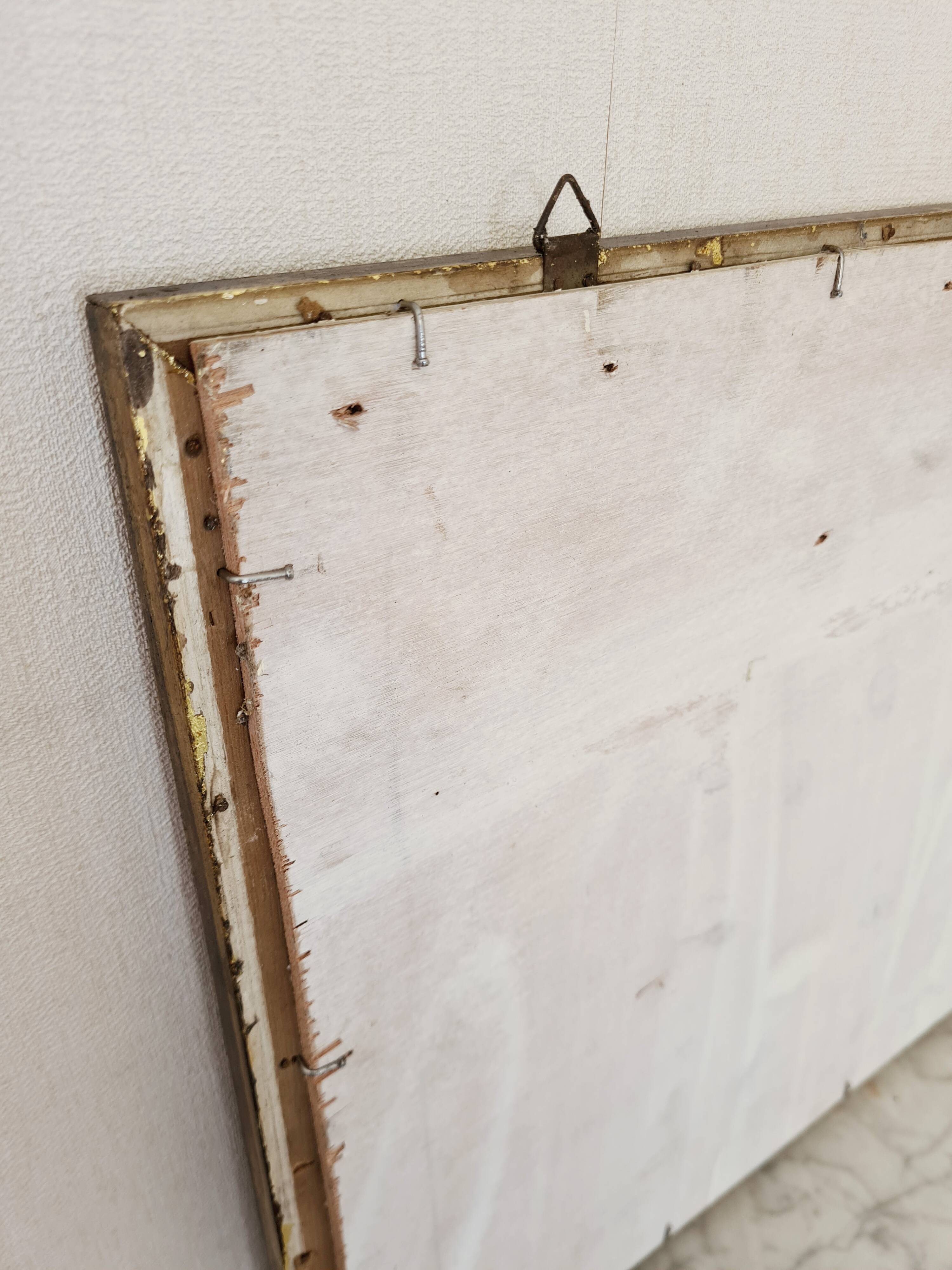 Art Deco mirror gilded with gold leaf – landscape format 47x37 cm