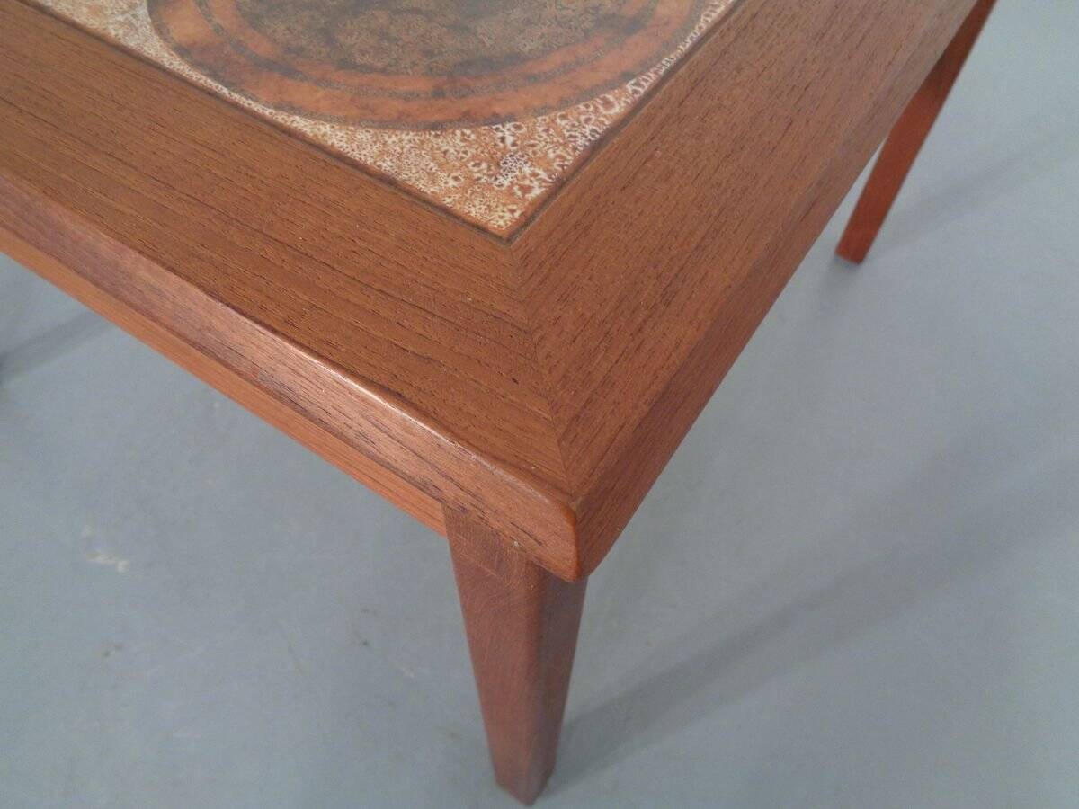 Danish ceramic and teak coffee table, 1960s