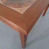 Danish ceramic and teak coffee table, 1960s