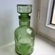 Decanter in green bubbled glass 70s